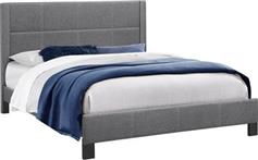 HomeMarkt Trillop Κρεβάτι Ημίδιπλο Επενδυμένο με Ύφασμα Καφέ με Τάβλες για Στρώμα 120x200cm HM667.01