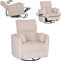 HomeMarkt Velmora Πολυθρόνα Relax με Υποπόδιο Μπεζ 100x90x100cm HM3300.03