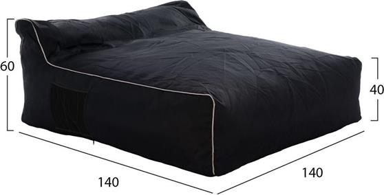 HomeMarkt Yamin Πουφ Πολυθρόνα Μαύρη 140x140x40-60cm HM5773.12