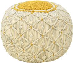 Inart Boha Πουφ Σκαμπό Φυσικό-Κίτρινο 40x40x30cm 302-000031