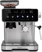 Izzy IZ-6026 Home Barista Ημιαυτόματη Μηχανή Espresso 1500W Πίεσης 20bar με Μύλο Άλεσης Ασημί