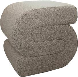 Liberta Bagel Σκαμπό Σαλονιού Επενδυμένο με Ύφασμα Beige 48x42x44cm 16-0718