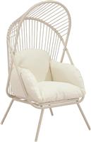 Liberta Sun Πολυθρόνα Εξωτερικού Χώρου Μεταλλική Μπεζ 75x69x135.5cm 51-0020