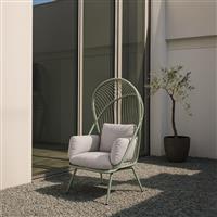 Liberta Sun Πολυθρόνα Εξωτερικού Χώρου Μεταλλική Λαδί 75x69x135.5cm 51-0019