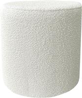 Liberta Tube Σκαμπό Σαλονιού Επενδυμένο με Ύφασμα Λευκό 38x38x40cm 16-0704