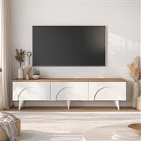 Megapap Bono Έπιπλο Τηλεόρασης από Ξύλο Λευκό-Sepet Oak Μ150xΠ32.3xΥ42.1cm 0283203