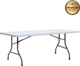 Megapap Capri Πλαστικό Τραπέζι Catering Εξωτερικού Χώρου Πτυσσόμενο με Μεταλλικό Σκελετό Λευκό 198x90x74cm 0284319
