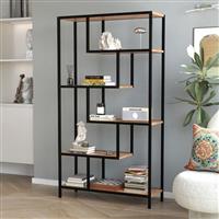Megapap Larissa Βιβλιοθήκη Μαύρο-Pine Oak 90x30x159cm 0277702