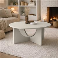 Megapap Lemmar Στρογγυλό Τραπεζάκι Σαλονιού Ξύλινο Sandstone Μ75xΠ75xΥ36.8cm 0283206
