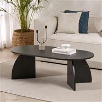 Megapap Melina Οβάλ Τραπεζάκι Σαλονιού Ξύλινο Black Wood 120x60x40cm 0281411
