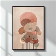 Megapap Pink Leaves Πίνακας Ξύλινος 50x70cm 0281393