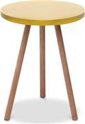 Megapap Στρογγυλό Βοηθητικό Τραπεζάκι Roma Ξύλινο Κίτρινο Μ33.5xΠ33.5xΥ46cm 0221424
