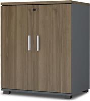 Megapap Venturo Ξύλινο Ντουλάπι Γραφείου με Κλειδαριά Ανθρακί-Καρυδί 80x40x80cm 0284116