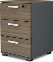 Megapap Venturo Συρταριέρα Γραφείου Ξύλινη με Κλειδαριά & 3 Συρτάρια Ανθρακί-Καρυδί 39x40x57cm 0284118