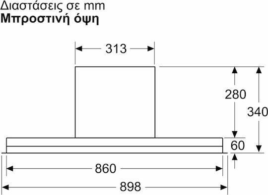Neff D99XET2S5 Μηχανισμός Απορρόφησης 90cm Μαύρος