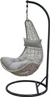 OEM Κρεμαστή Κούνια Πολυθρόνα με Μαξιλάρι Rattan Ανθρακί 184-8182