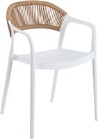 Pakketo Ankara Πολυθρόνα Εξωτερικού Χώρου Πολυπροπυλενίου Λευκή 54x55.5x77cm 262-000050