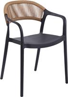 Pakketo Ankara Πολυθρόνα Εξωτερικού Χώρου Πολυπροπυλενίου Μαύρη 54x55.5x77cm 262-000051