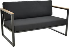 Pakketo Aurelio Διθέσιος Καναπές Εξωτερικού Χώρου Μεταλλικός Μαύρος με Μαξιλάρια 130x74x63cm 404-000020