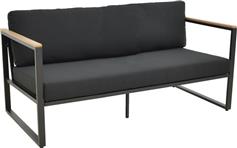 Pakketo Aurelio Τριθέσιος Καναπές Εξωτερικού Χώρου Μεταλλικός Μαύρος με Μαξιλάρια 192x74x63cm 404-000023