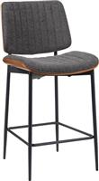 Pakketo Kathy Σκαμπό Μπαρ με Πλάτη με Ύφασμα Γκρι 48.5x52.5x96cm 332-000043