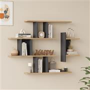 Pakketo Ledia Ράφι Τοίχου Oak-Ανθρακί 110.6x14.5x78cm 176-000238