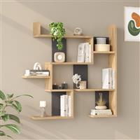 Pakketo Maze Ράφι Τοίχου Oak-Ανθρακί 93.3x14.5x90cm 176-000240