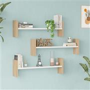 Pakketo Mento Ράφι Τοίχου Λευκό-Oak 75.6x14.5x23.6cm 176-000235