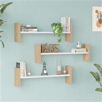 Pakketo Mento Ράφι Τοίχου Λευκό-Oak 75.6x14.5x23.6cm 176-000235