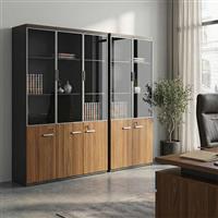 Pakketo Oscar Ντουλάπα Γραφείου Ξύλινη Καρυδί-Ανθρακί 200x40x200cm 246-000042