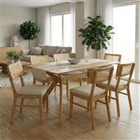 Pakketo Raffles Τραπεζαρία Σετ 7τμχ 90x150cm 381-000016