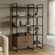 Pakketo Rhombo Βιβλιοθήκη Καρυδί 120x35x180cm 230-000128