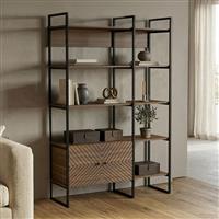 Pakketo Rhombo Βιβλιοθήκη Καρυδί 120x35x180cm 230-000128