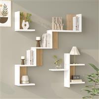 Pakketo Verso Ράφι Τοίχου Λευκό-Oak 99.4x14.5x103cm 176-000241