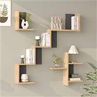 Pakketo Verso Ράφι Τοίχου Oak-Ανθρακί 99.4x14.5x103cm 176-000242