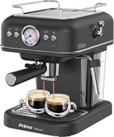 Primo PREM-40444 Ημιαυτόματη Μηχανή Espresso 1050W Πίεσης 20bar Μαύρη-Chrome