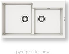 Pyramis Ithaka 1 3/4B Ένθετος Νεροχύτης Αριστερός από Συνθετικό Γρανίτη Μ86xΠ50cm Snow