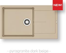 Pyramis Ithaka Plus 1B 1D Ένθετος Νεροχύτης από Συνθετικό Γρανίτη Μ86xΠ50cm Dark Beige
