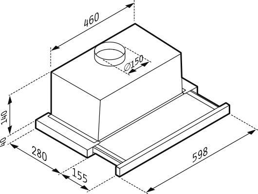 Pyramis Turbo Slim Συρόμενος Απορροφητήρας 60cm Inox