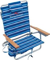 Tommy Bahama 141TB-7391 Ξαπλώστρα-Πολυθρόνα Παραλίας Αλουμινίου με Ανάκλιση 5 Θέσεων και Ψυγειοτσάντα Μπλε Ριγέ