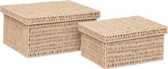 5Five Simply Smart Κουτί Αποθήκευσης με Καπάκι 28x38x18cm Μπεζ Σετ 2τμχ 203148