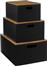5Five Simply Smart Ξύλινο Κουτί Αποθήκευσης με Καπάκι Μαύρο 3τμχ 181365