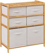 5Five Simply Smart Tidy Box Συρταριέρα Μπάνιου Ξύλινη με 6 συρτάρια Μπεζ 66x33x78.5cm 174905