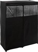 5Five Simply Smart Υφασμάτινη Ντουλάπα με Φερμουάρ και Ράφια σε Μαύρο Χρώμα 120x49x163cm 193562