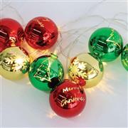 Aca 10 Χριστουγεννιάτικα Λαμπάκια LED Λευκά Μπαταρίας σε Σειρά Xmas Πλαστικές Μπάλες 2xaa X07101162