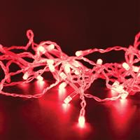 Aca 100 Χριστουγεννιάτικα Λαμπάκια LED Κόκκινα 3m σε Σειρά με Διαφανές Καλώδιο X08100421