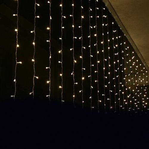 Aca 240 Χριστουγεννιάτικα Λαμπάκια LED Θερμό Λευκό 2m x 100cm τύπου Κουρτίνα με Διαφανές Καλώδιο X08240121