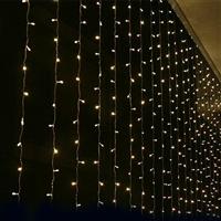 Aca 360 Χριστουγεννιάτικα Λαμπάκια LED Θερμό Λευκό 2m x 200cm τύπου Κουρτίνα με Διαφανές Καλώδιο X08360121