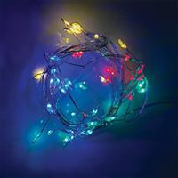 Aca 50 Χριστουγεννιάτικα Λαμπάκια LED Πολύχρωμα 2.8m Μπαταρίας σε Σειρά με Ασημί Καλώδιο X01503117