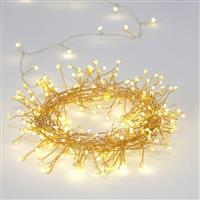 Aca 50 Χριστουγεννιάτικα Λαμπάκια LED Θερμό Λευκό 2.8m Μπαταρίας σε Σειρά με Χρυσό Καλώδιο X01501317